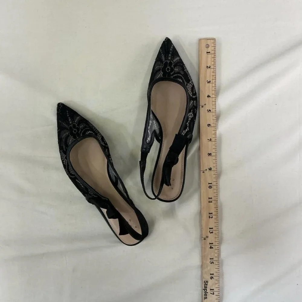 Elegant black‎ lace slingback flats from A New Day